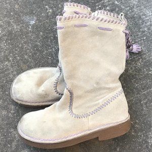 GAP Girl's Cowboy Boots Suede Size 1 Purple Tassel